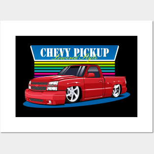 chevy truck lowered style Posters and Art